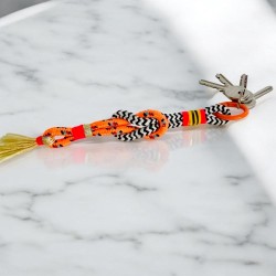 Schlüsselanhänger b/w colorful Metal ring Orange