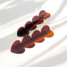 Haarclip/ Haarklammer Heart with Hearts Brown