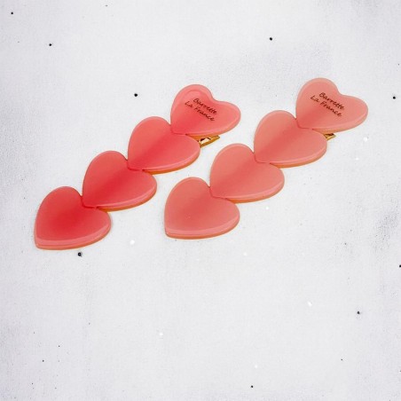 Haarclip/ Haarklammer Heart with Hearts Apricot