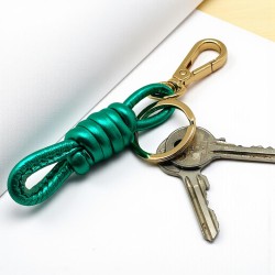 Schlüsselband knots metallic smaragd