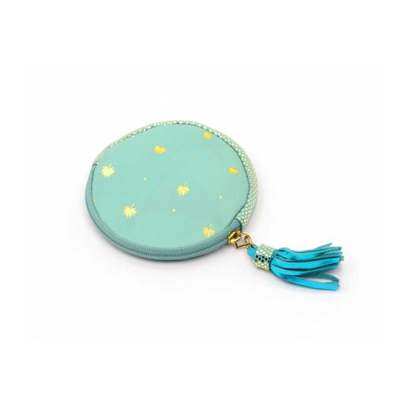 Rundes Täschchen Leder Palmtree