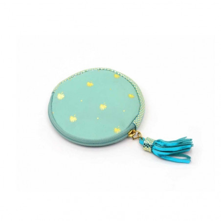 Rundes Täschchen Leder Palmtree