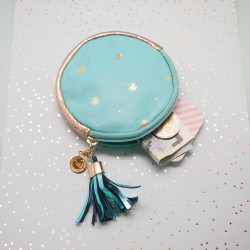 Rundes Täschchen Leder Palmtree