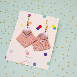 Earrings Leather Triangle