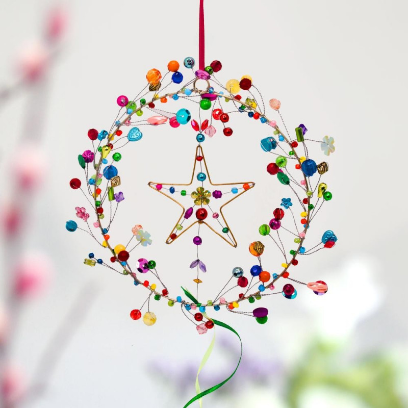 Decoration FUNKEL Stern in Kranz