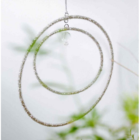 FUNKEL Dekoration Beads Doppelkreis silver