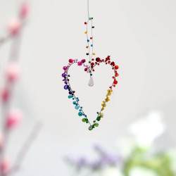 Decoration Funkel Heart rainbow 9x12
