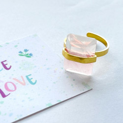 Ring DEEPSEA Silber vergoldet Rose square