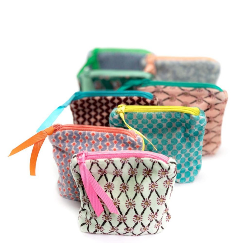 Täschchen Mini Zip Velvet Prints