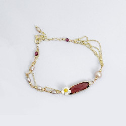 Armband Aida flower plum- SALE