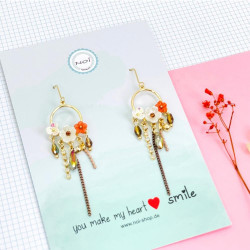 Ohrringe Pompadour flowers orange