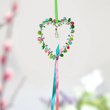 Décoration Funkel Coeur ruban rose