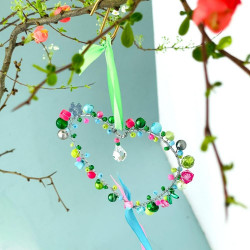 Décoration Funkel Coeur ruban rose