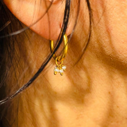 earrings Midsummer 3 Stone water