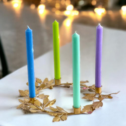 Candle Holder, Wreath Flora gold 4