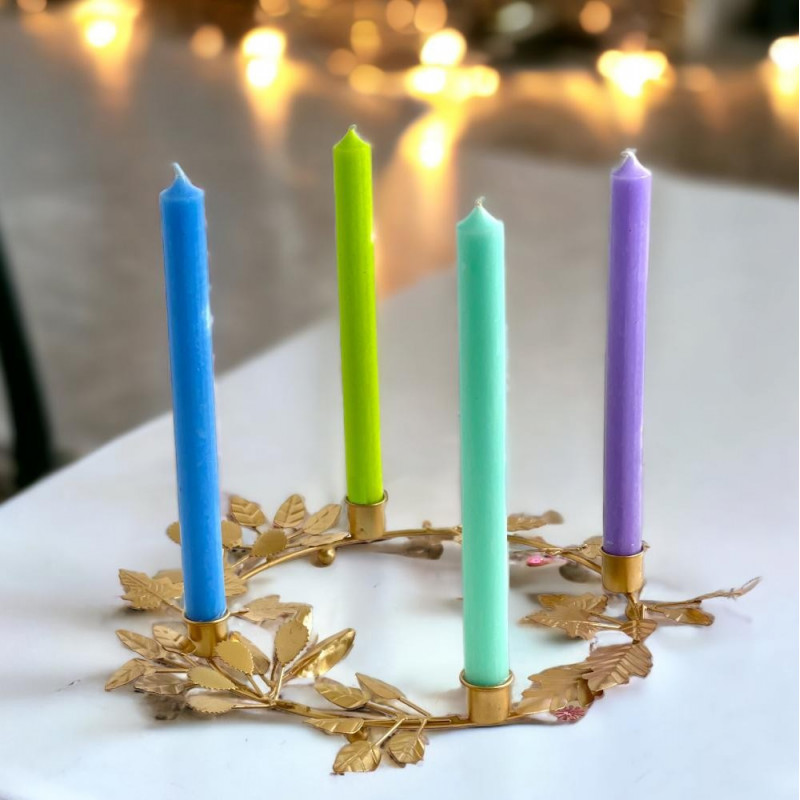 Candle Holder, Wreath Flora gold 4
