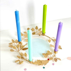 Candle Holder, Wreath Flora gold 4