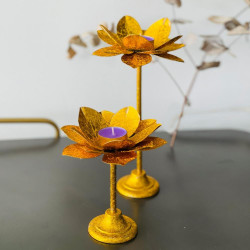 Kerzenhalter Lotus Metallic Shine gold Set2-SALE