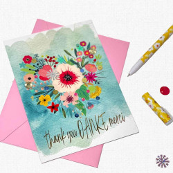 Karte mit Umschlag Thank you