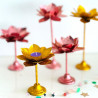 Candle Holder Lotus Metallic Shine apricot Set