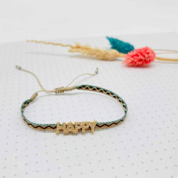 Bracelet Woven Tape Happy