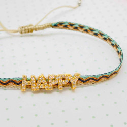 Armband Woven Tape Happy