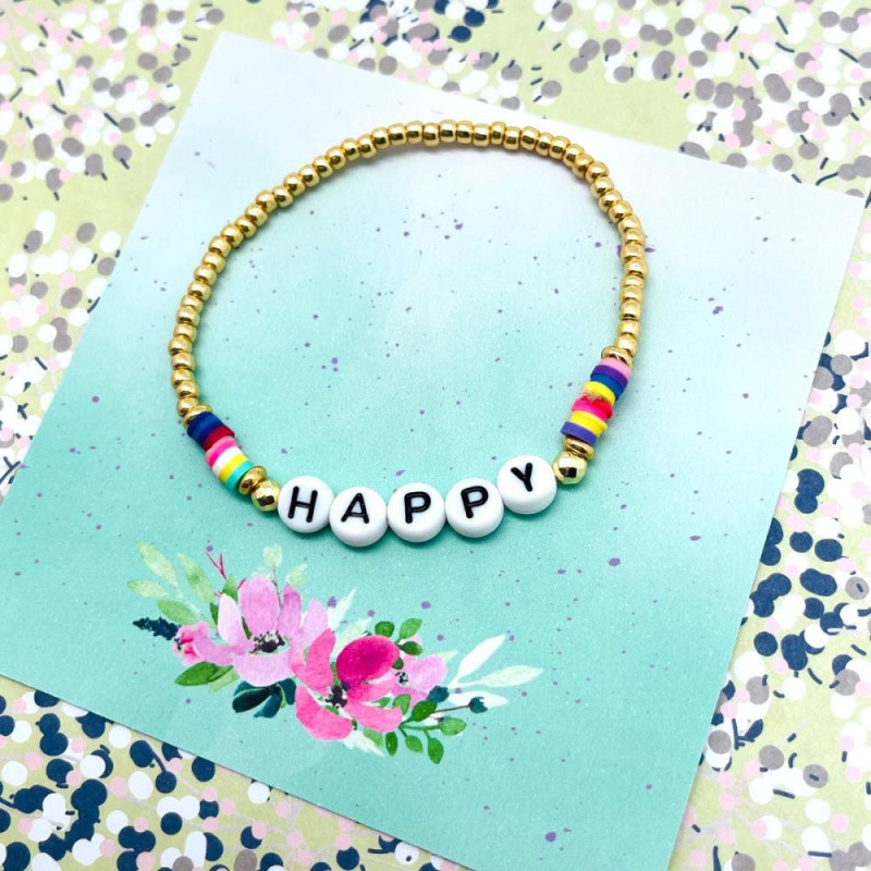 Bracelet Happy b/w gold