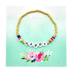 Bracelet Happy b/w gold