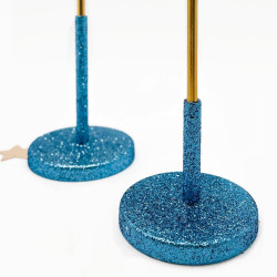 Candle holder Flower Glitter ocean-gold Set/2