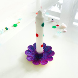 Kerzenhalter Flower Glitter lavender