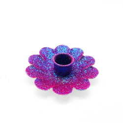 Kerzenhalter Flower Glitter lavender
