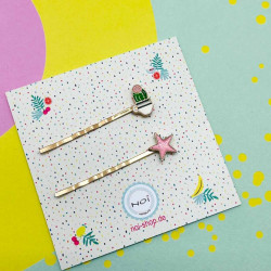 Haarspängchen Enamel Cactus Star