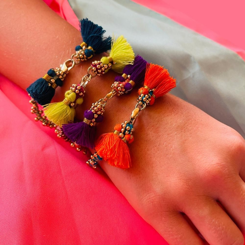 Bracelet HOT 2 side Tassel Magenta