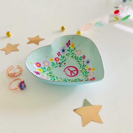 trinket dish heart peace flowerheart