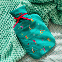 Hot Water Bottle Velvet yoga Smaragd