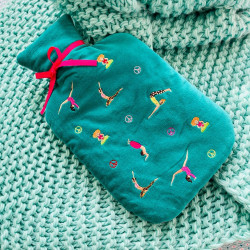 Hot Water Bottle Velvet yoga Smaragd