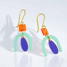Boucles d´Oreilles Popart viola/or/mint