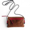 Handytäschchen Leder Buffalo Fringe coffee