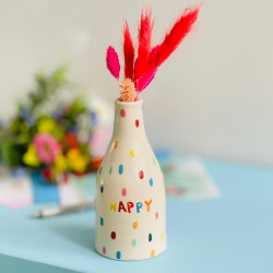 Vase Bud Happy dots