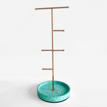 Jewelry stand concrete round mint