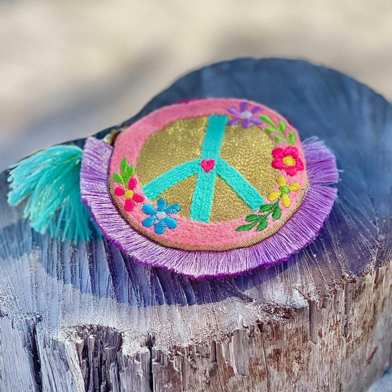 Täschchen Zip Coin Peace gold