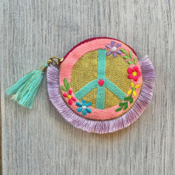 Täschchen Zip Coin Peace gold