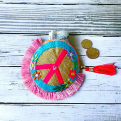 Täschchen Zip Coin Peace gold