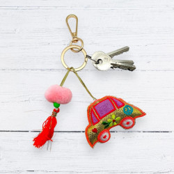 Schlüsselanhänger Car gold