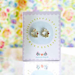 Earrrings Pompadour circle Red