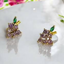 Boucles d´Oreilles ronde rouge Pompadour