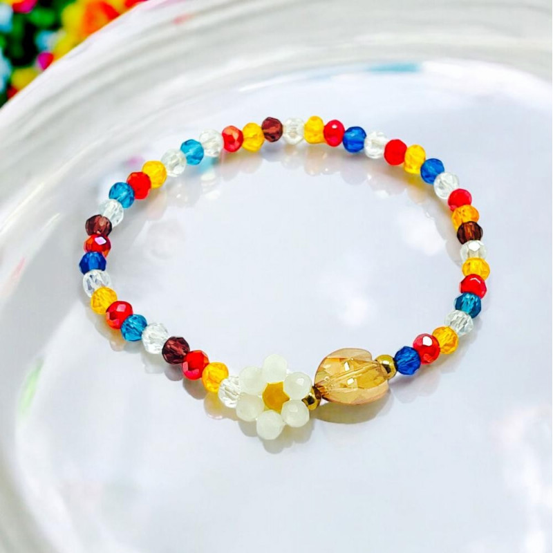 Bracelet élastique Fleur brillante