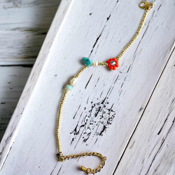 Bracelet Goldbead Fancy flower mix