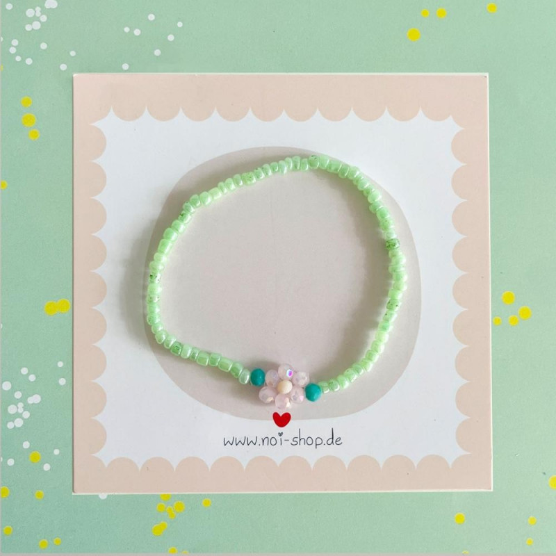 Bracelet Romance shiny 1 Fleur élastique