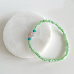 Bracelet Romance shiny 1 Fleur élastique